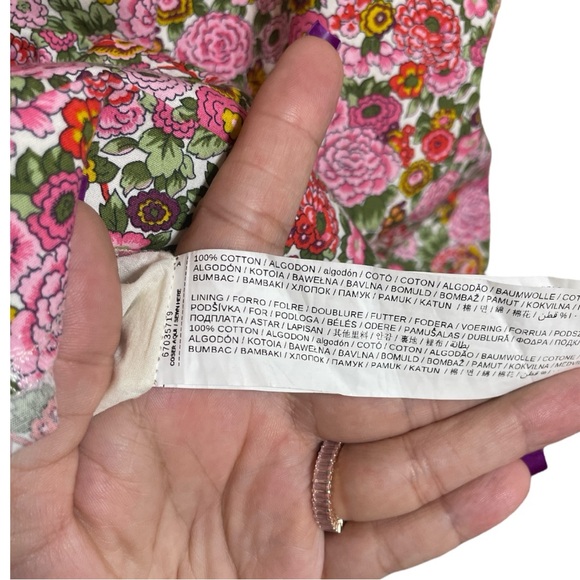 Mango Floral Mini Dress Puff Sleeve XS - Picture 3 of 6